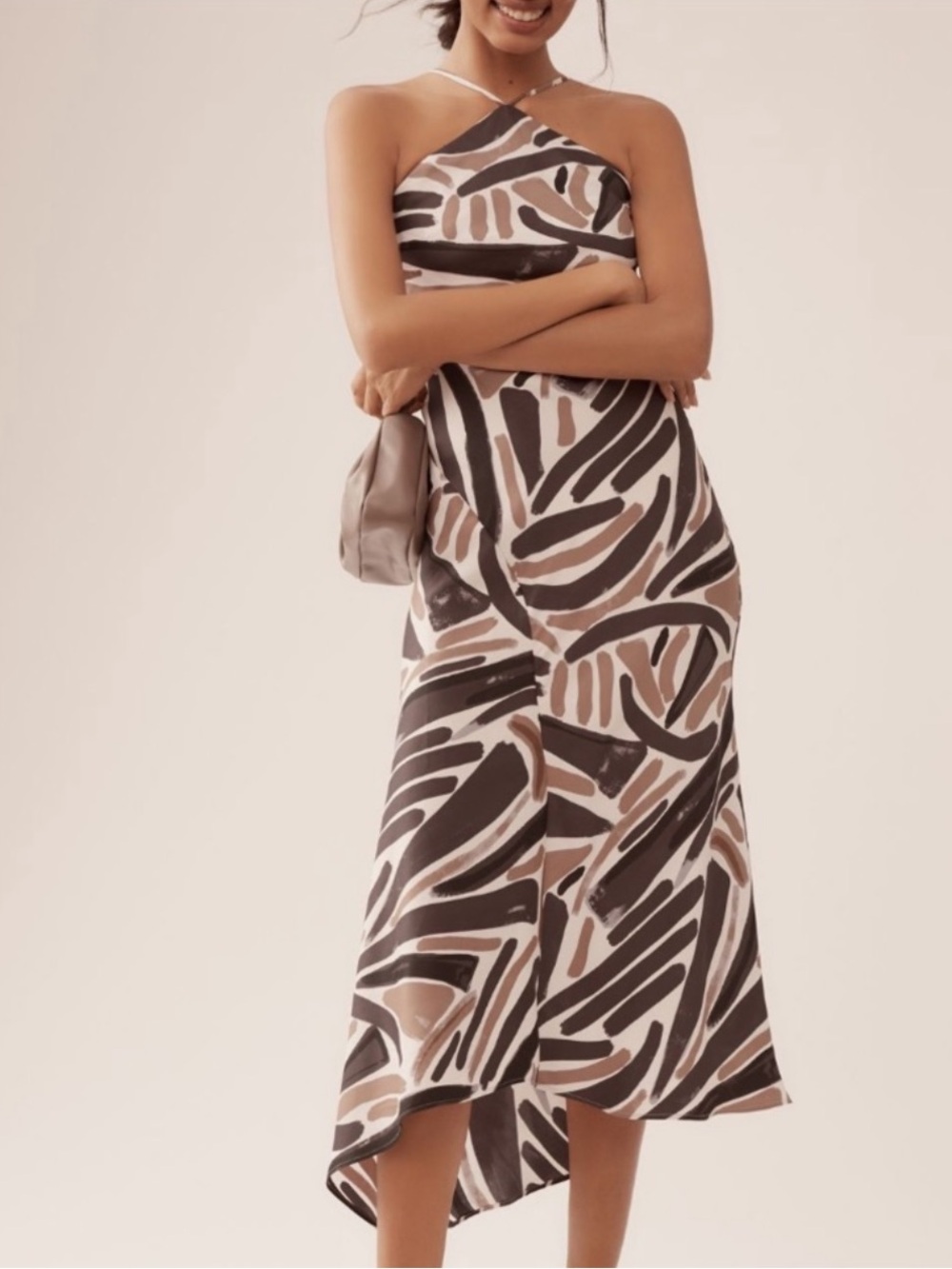 Anthropologie NWT Halter Midi Slip Dress